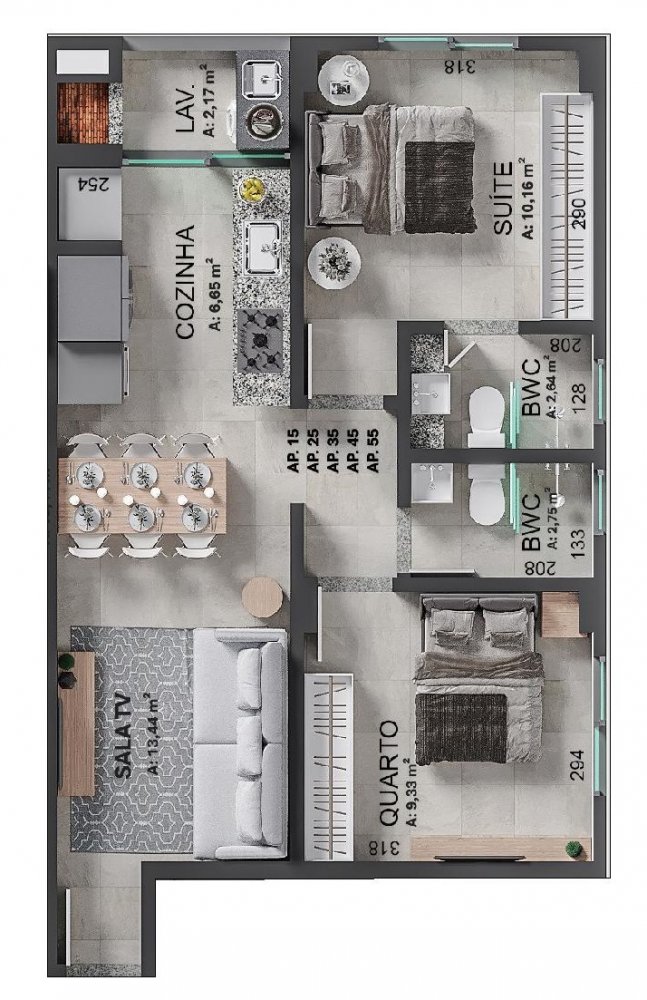 APARTAMENTO DA FRENTE E DOS FUNDOS